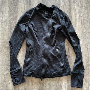 Zella Black Multicolor Zip Up Athletic Jacket Thumbholes